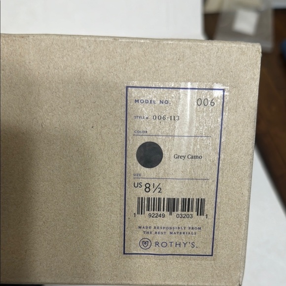 Rothy’s Black Camo Slip-On Sneakers black and grey size women’s 8.5 - Picture 9 of 15